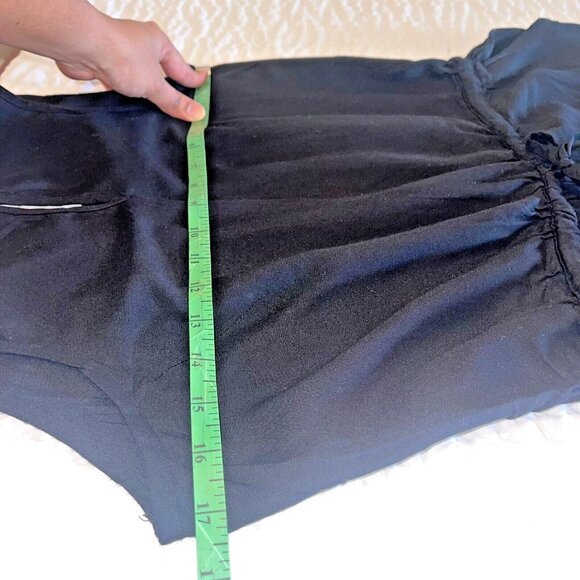 Cottinfab Black Ladies Rayon Drawstring Waist Women's 3/4th Jumpsuit Size M - Picture 8 of 10